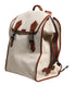 Dolce & Gabbana Beige Brown Canvas Leather EDGE Travel Men Back Pack Bag